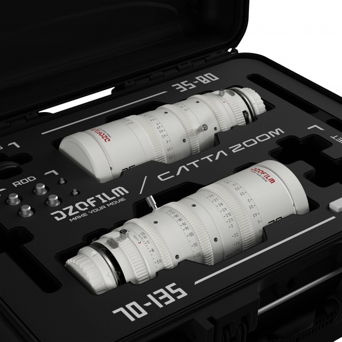 Catta 35-80 & 70-135mm T2.9 E-Mount Cine Zoom 2-Lens Bundle (White)
