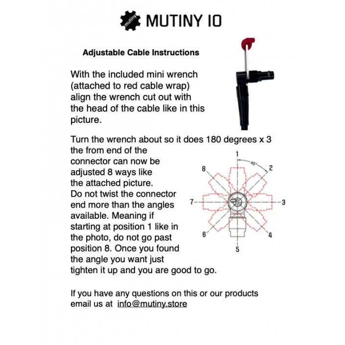 MUTINY™ Adjustable Angle IO EXT 9 Pin Cable 10"